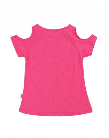 女童荧光粉短袖t恤