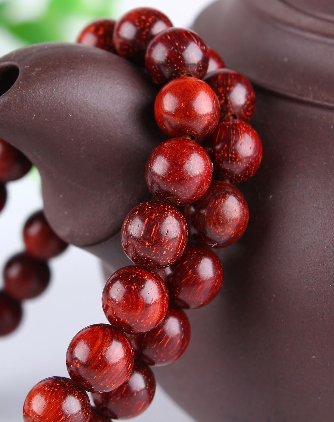 印度小叶紫檀手串8mm 顺纹满牛毛纹