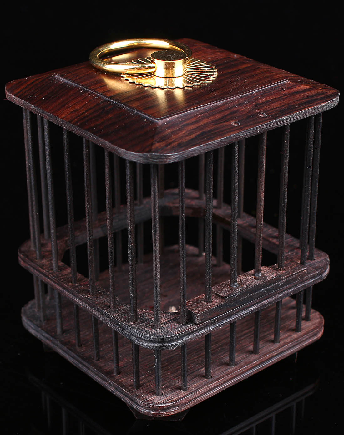 黑檀四角蛐蛐笼
