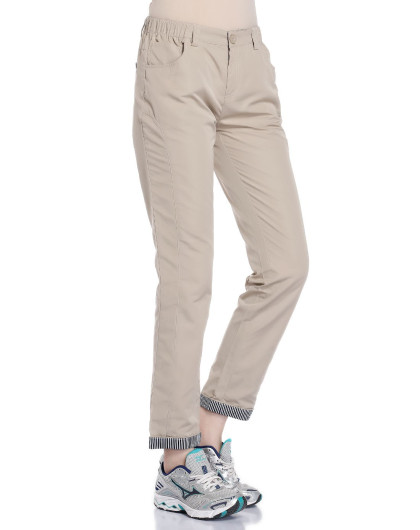 舒适薄款 女款浅卡其色休闲长裤 新颖个性