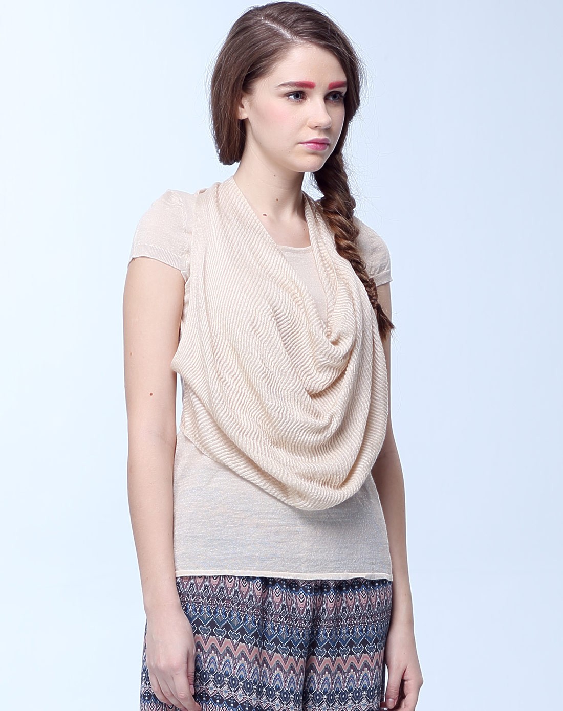 谜底谜底麻质堆堆领针织衫女32mz1625k00_唯品会