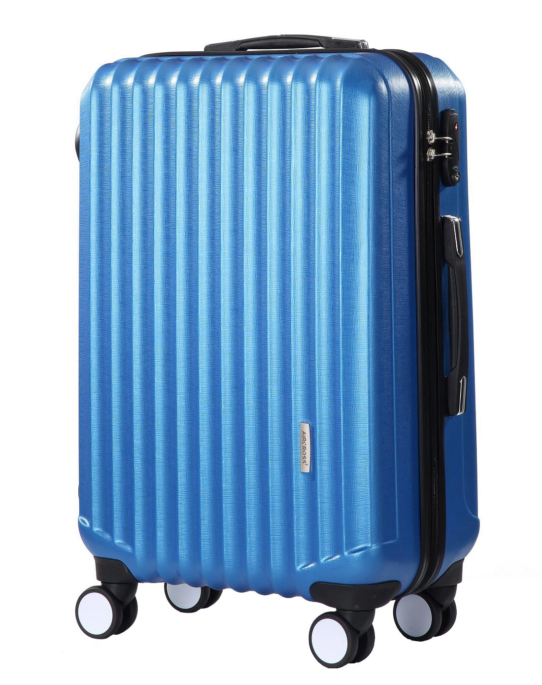 中性款宝蓝色磨砂布纹拉杆箱20寸