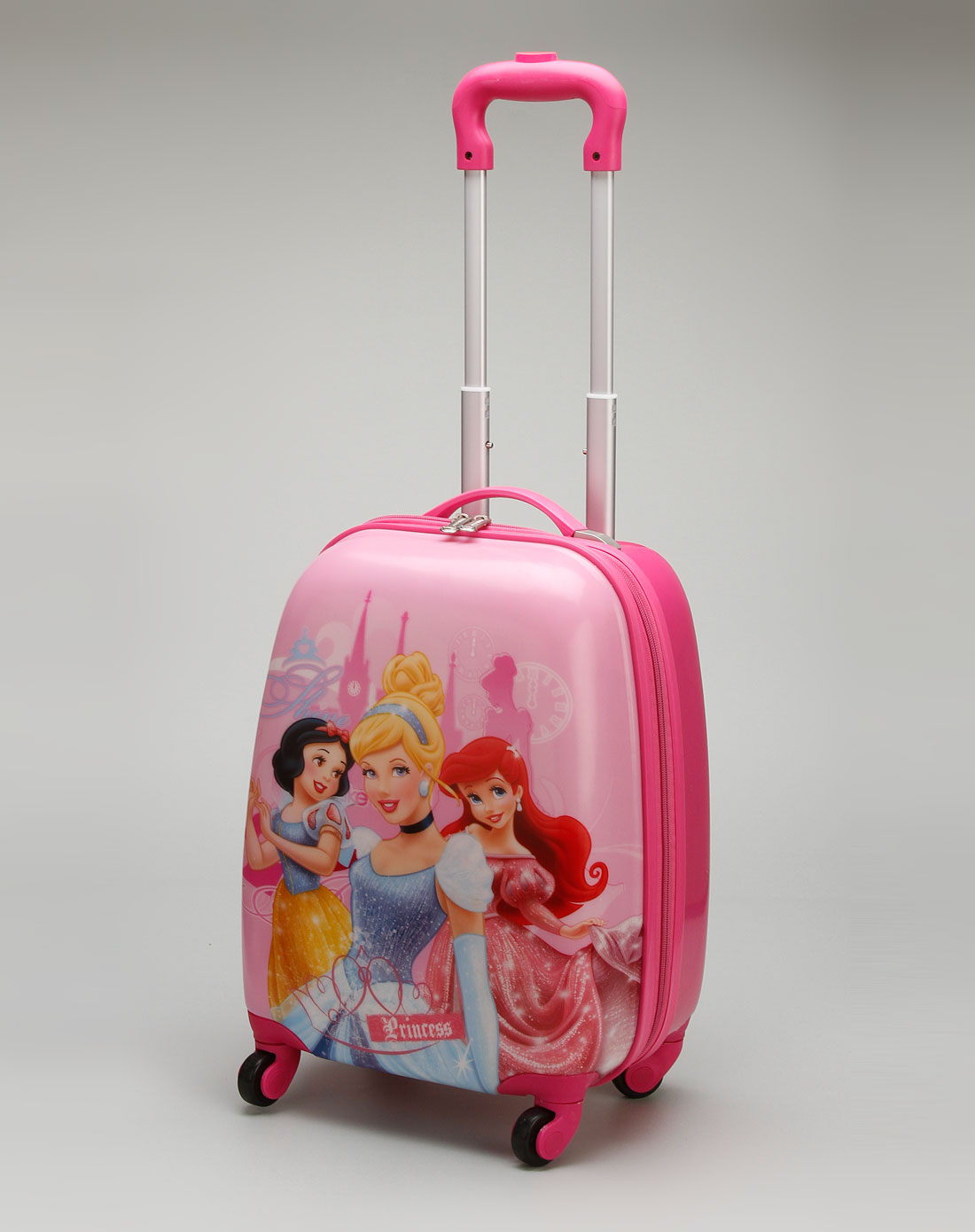 女童玫红色16寸蛋壳拉杆箱