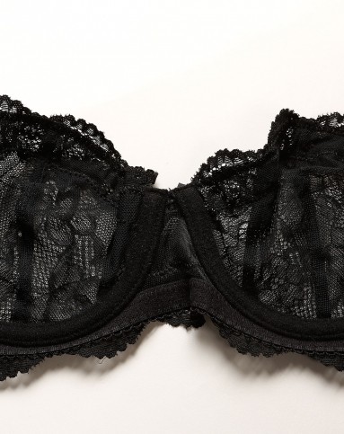 爱慕旗下年轻品牌男女内衣专场女士黑色follow me1/2薄杯文胸im13dh1