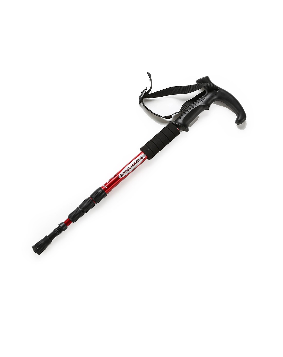 户外四节 中性红色登山杖