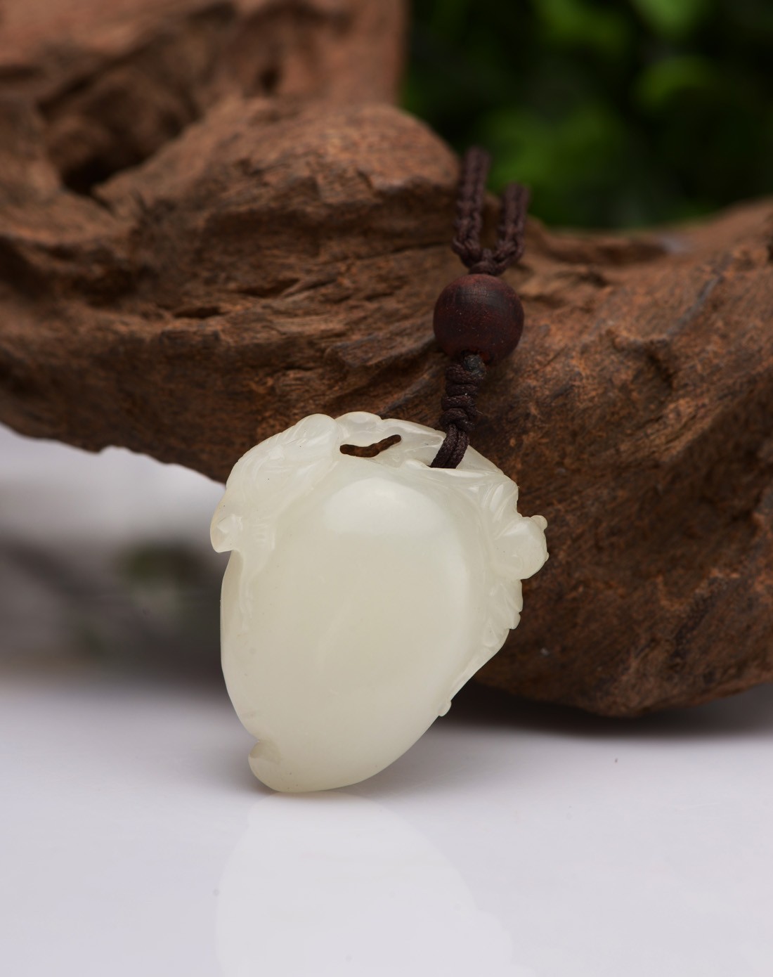 新品首发羊脂白玉福禄寿桃吊坠(国家权威证书)