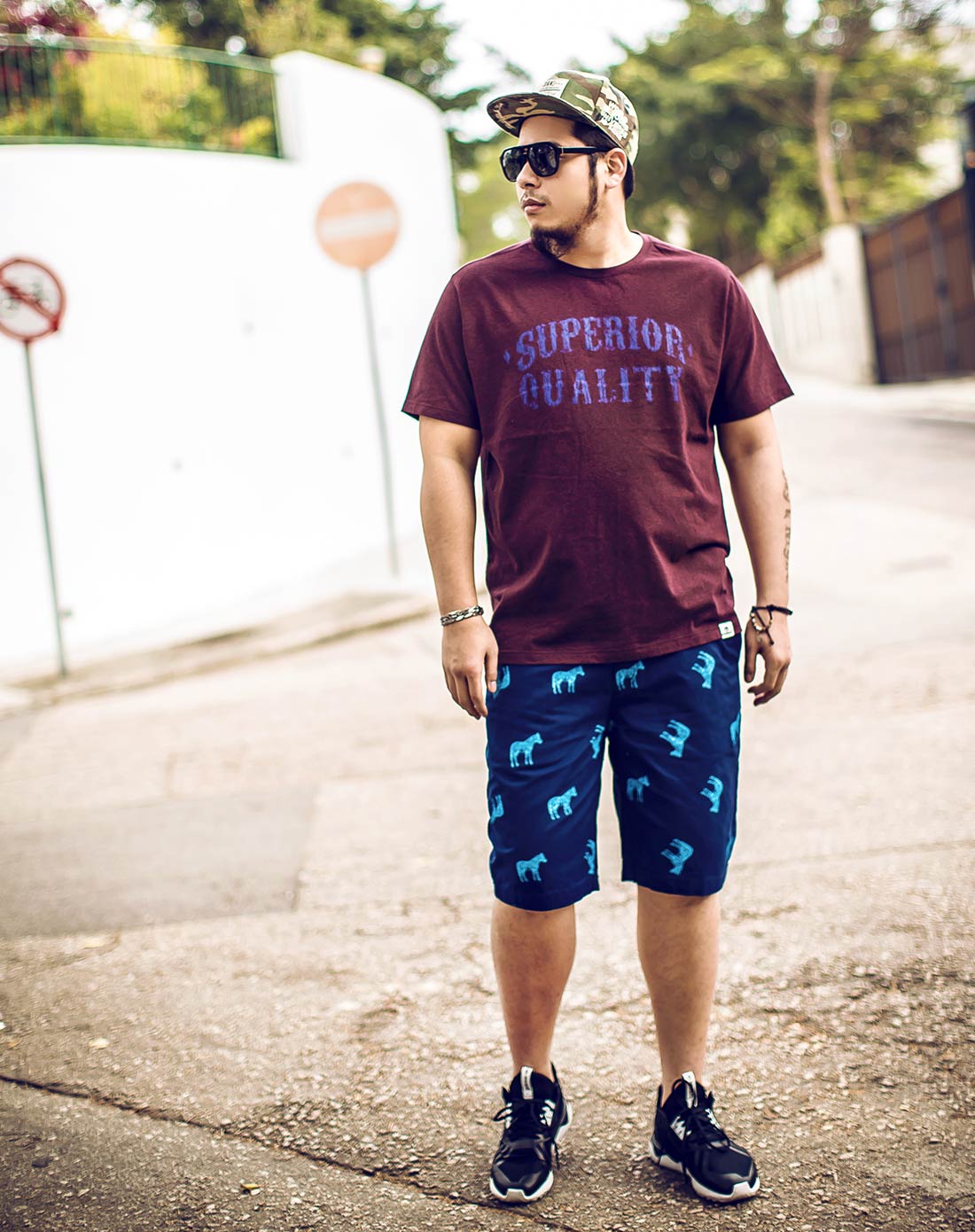 panmax大码潮牌男装专场 咖啡花灰潮男英文字母短袖t恤