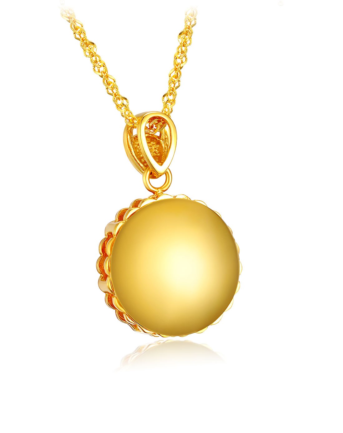 落霞 黄色9k金吊坠 1.59克(赠925项链)