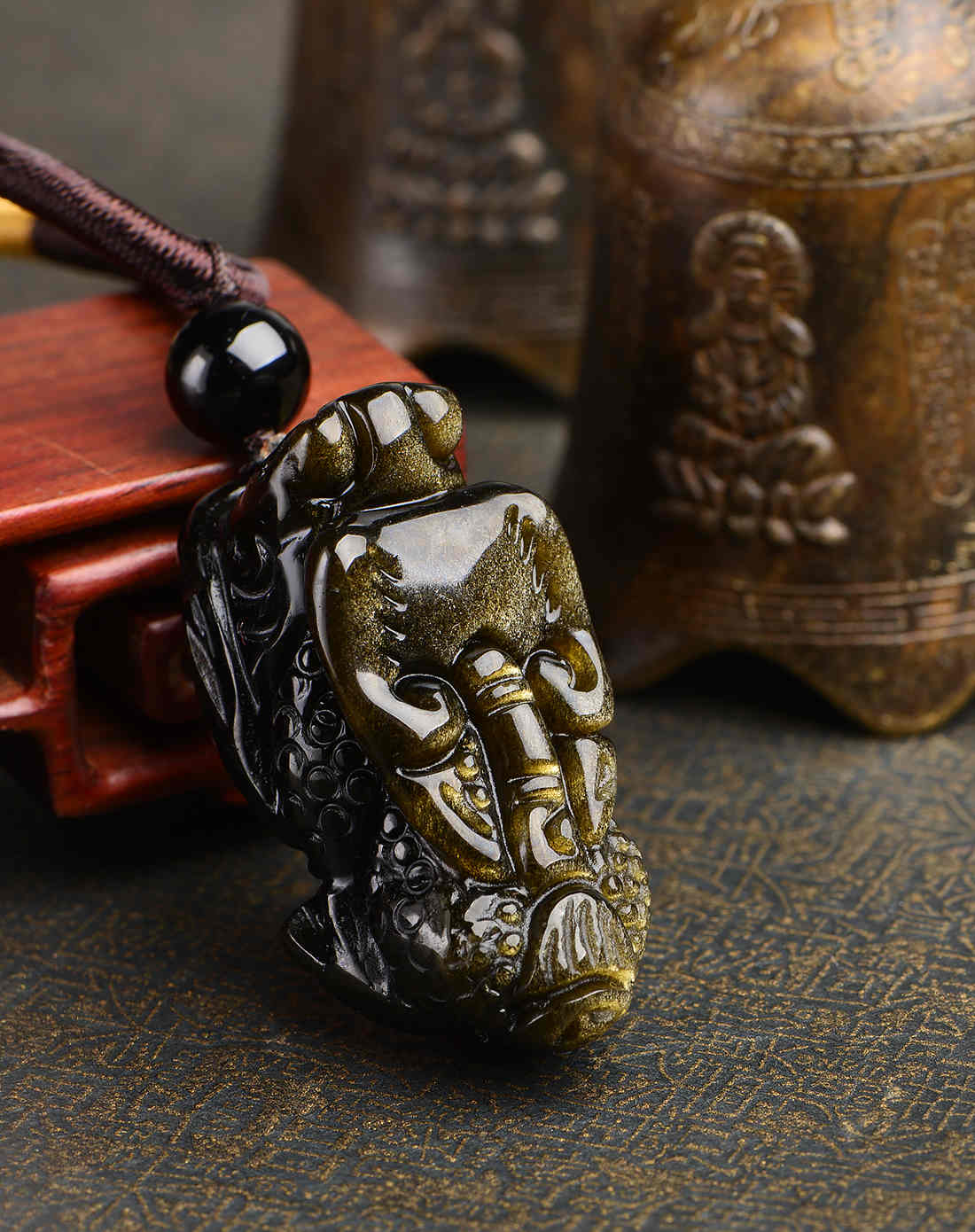 kmonado 旺财护主金曜石貔貅项链附证书