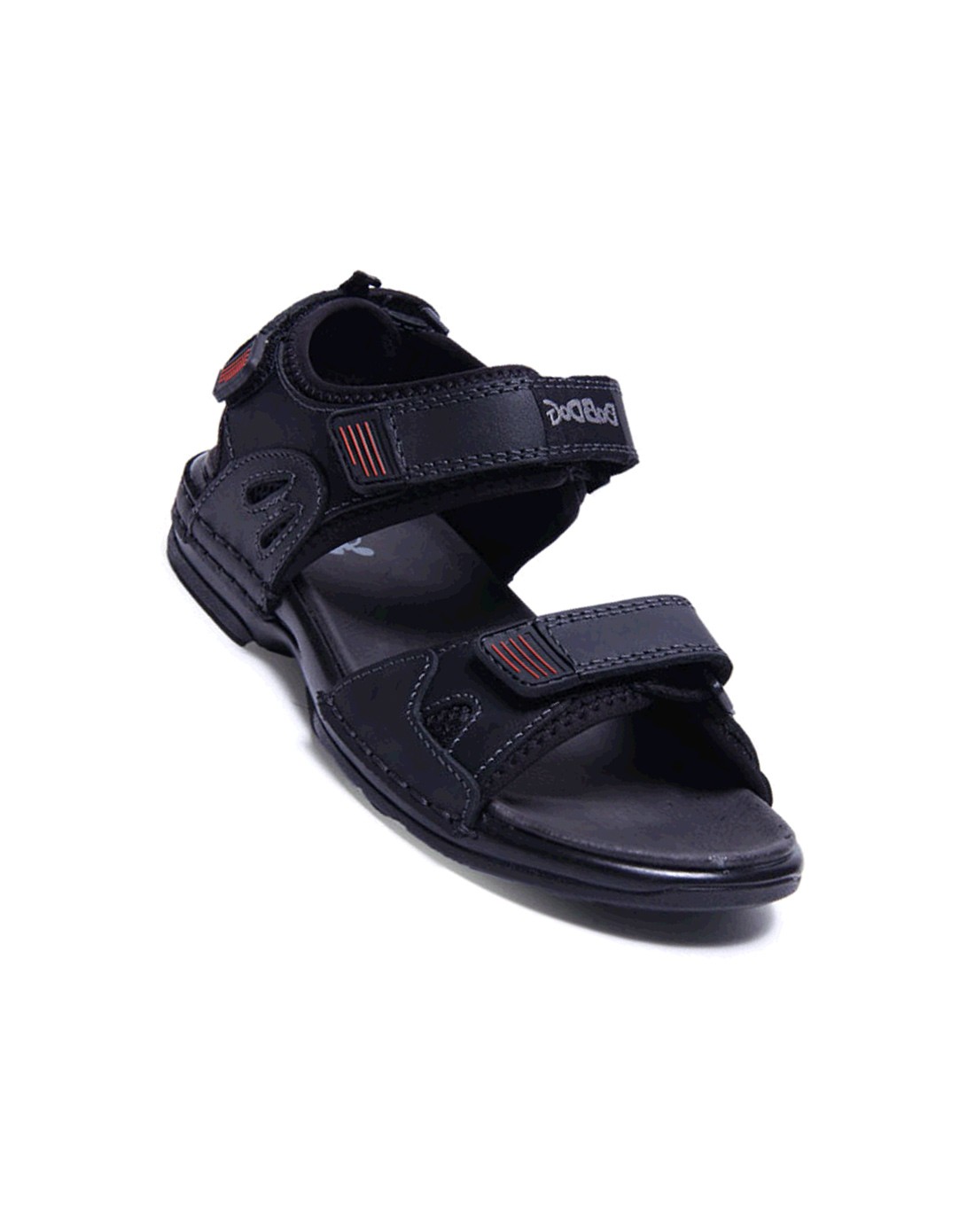 男童黑色真皮凉鞋