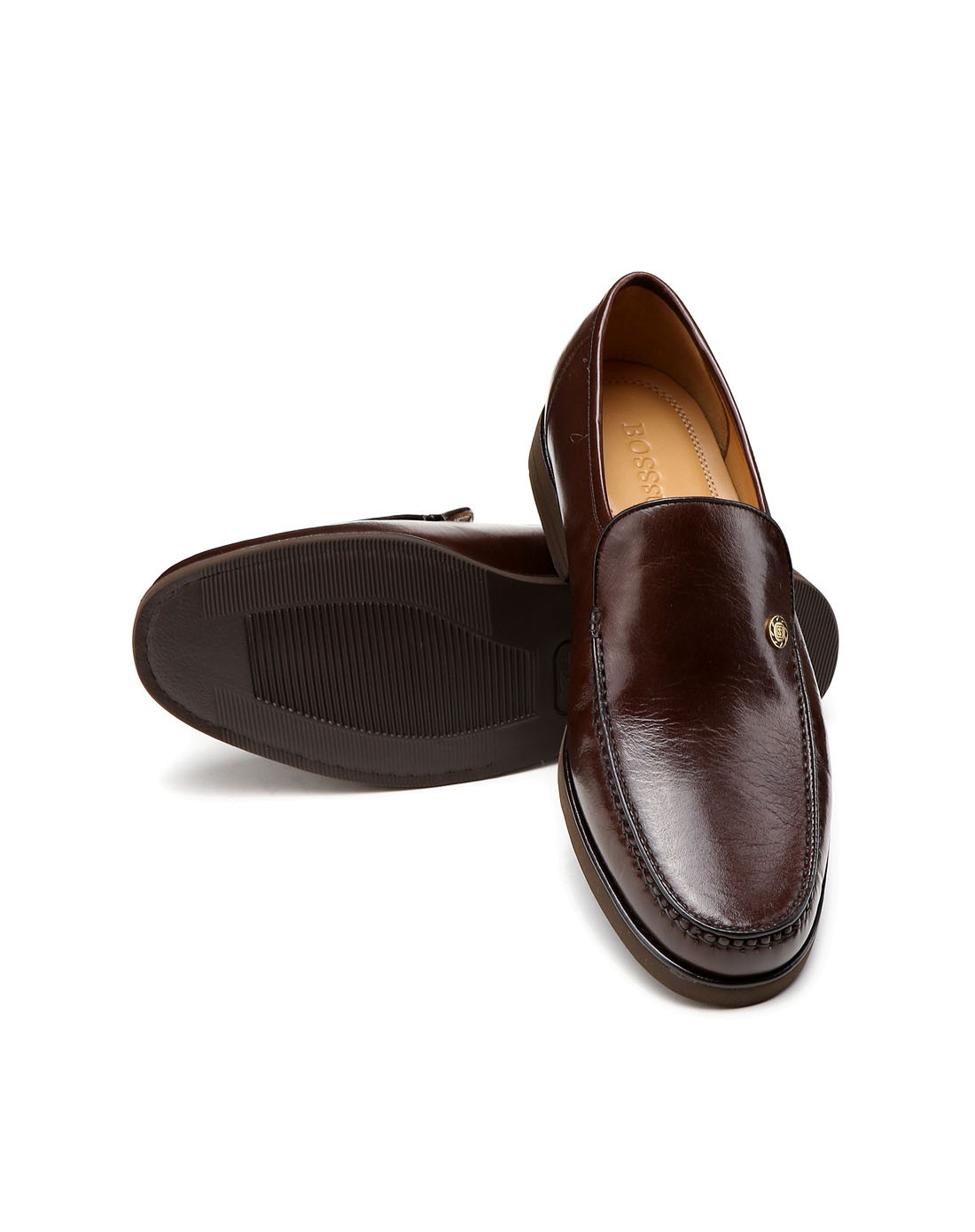 意大利进口咖啡色袋鼠皮商务典雅正装皮鞋