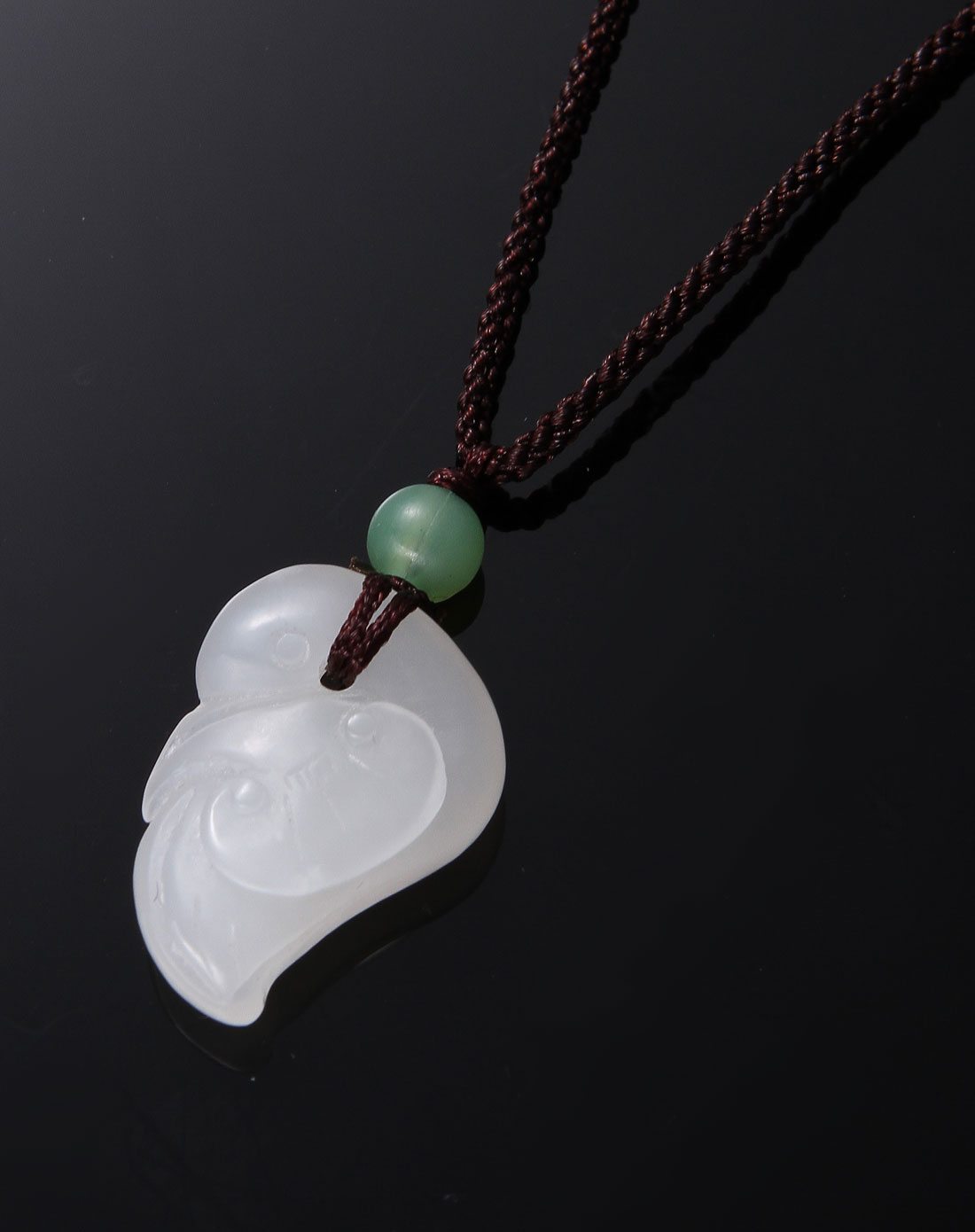 白色和田玉白玉鹅如意挂件