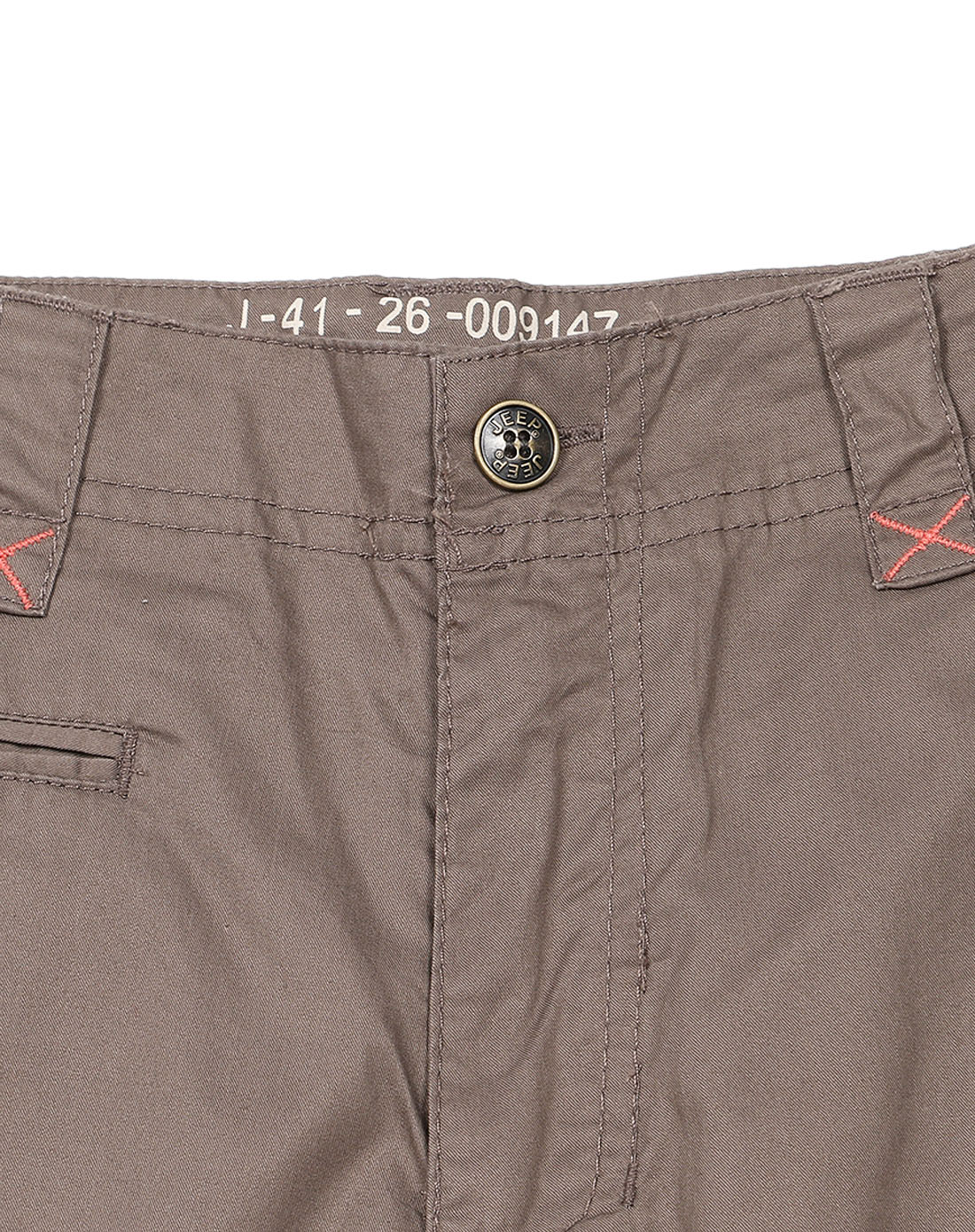 男童浅棕色侧袋平织七分裤