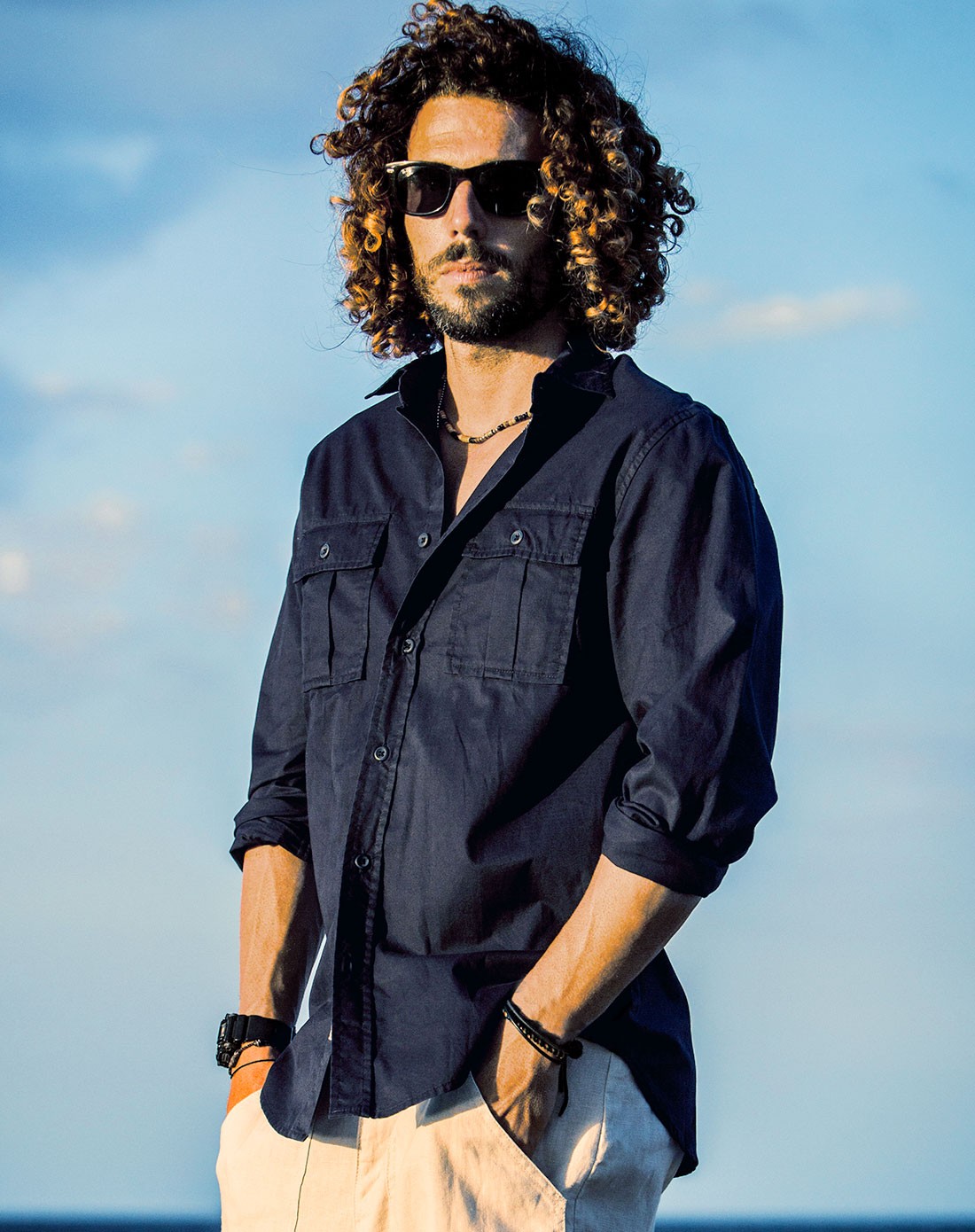 akseries男装移动端专场男藏蓝色以色列军事衬衫1101021502027032_唯