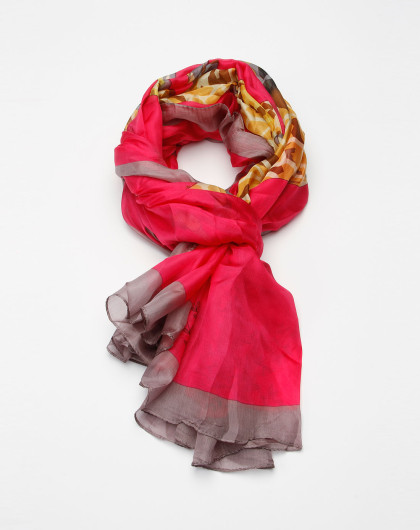 b&balos配件专场女款灰拼玫红色休闲围巾s6271447_唯品会