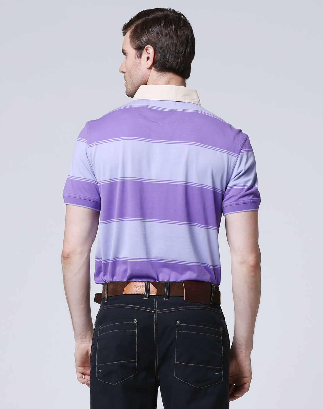 浅紫/灰紫色时尚个性短袖t恤