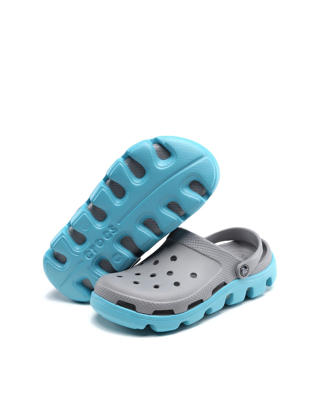 中性银/水绿色运动迪特洞洞鞋