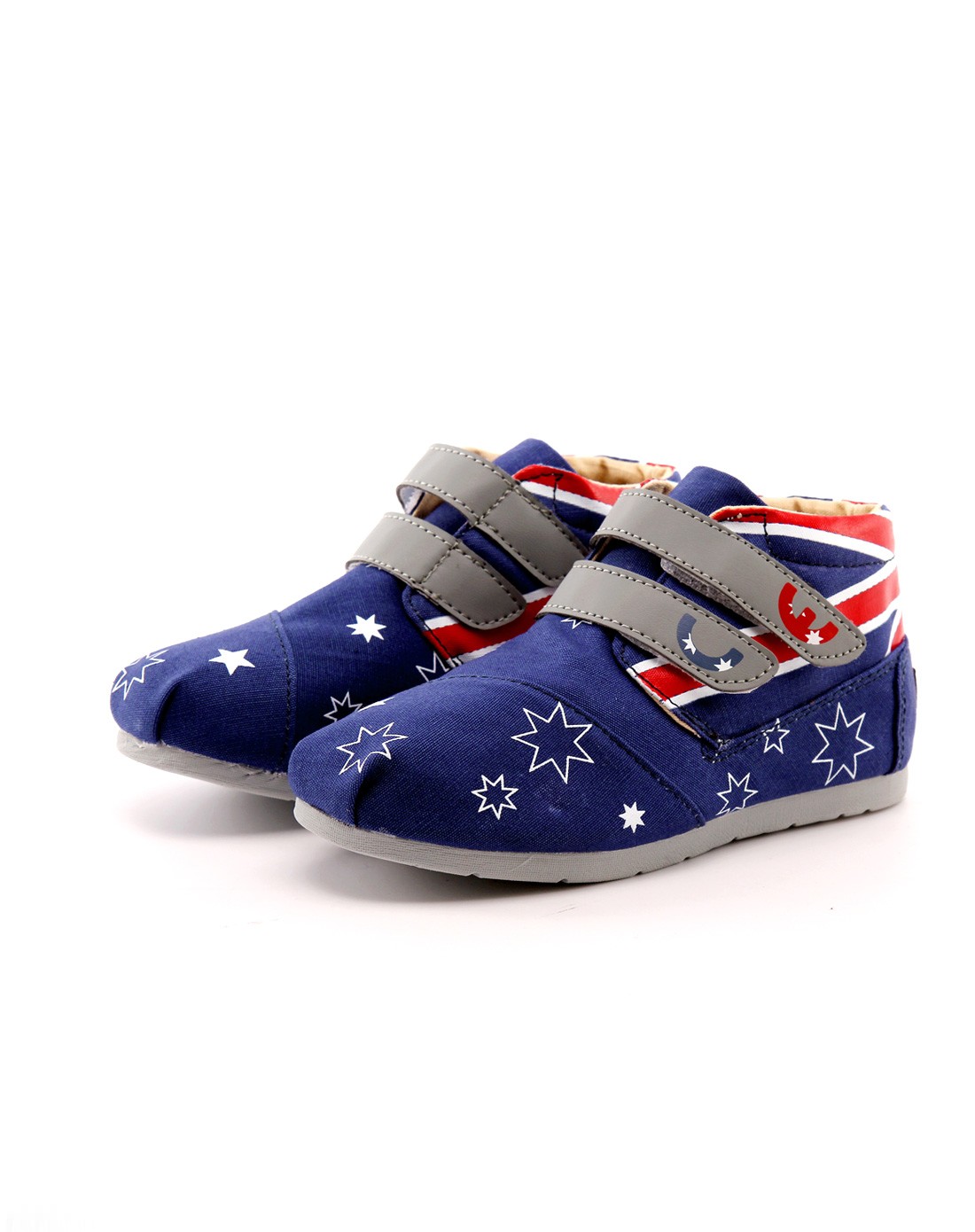 男童深兰大红布鞋