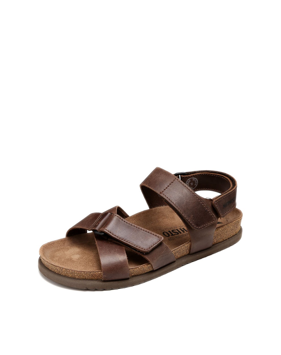 法国进口男款棕色顶级牛皮休闲凉鞋