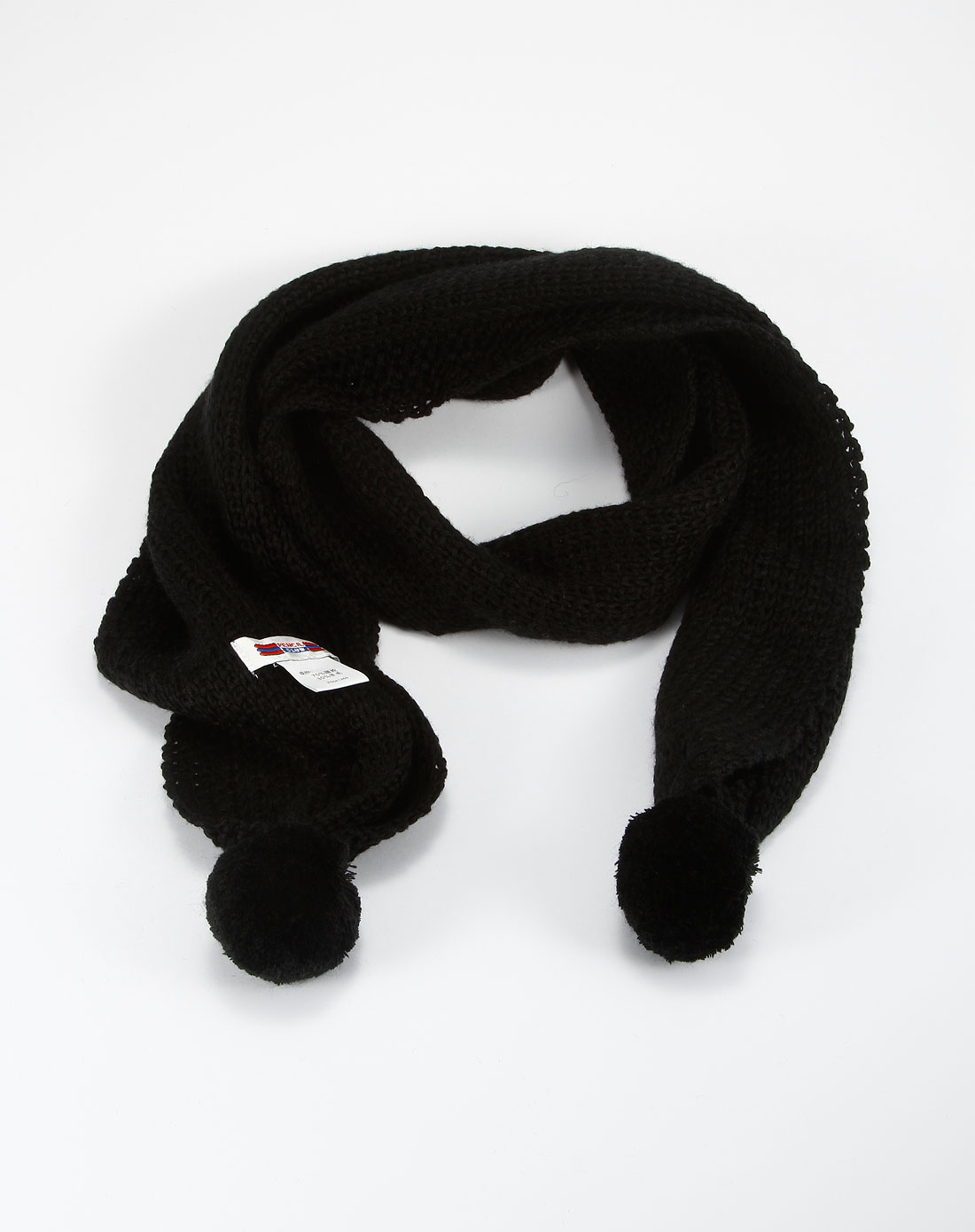 铅笔俱乐部pencil club男女童混合专场-女童黑色毛球粗针围巾