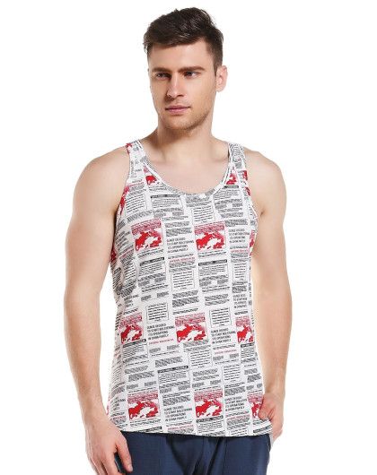 bodywild男款白色跨栏背心