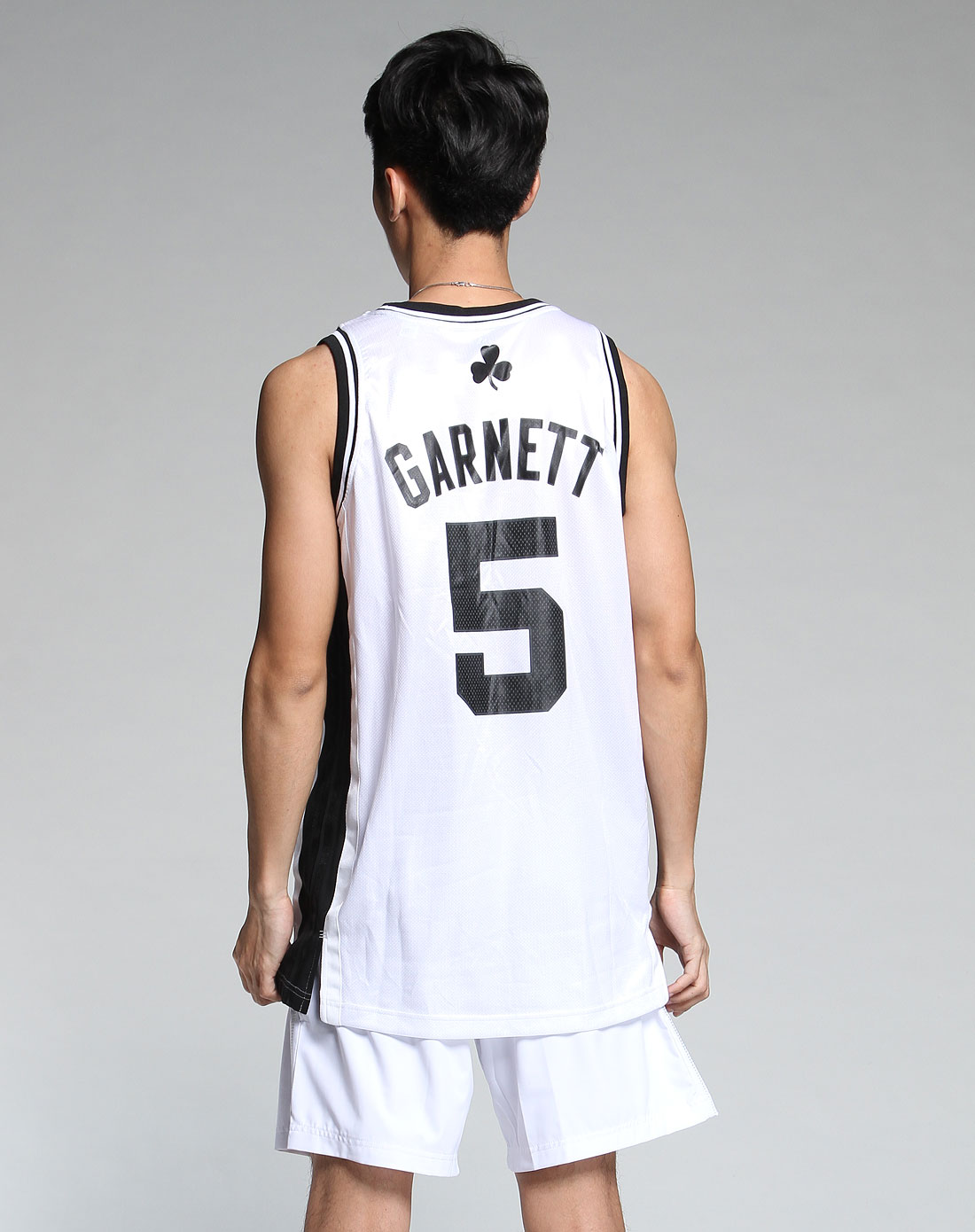 黑白色5号无袖球衣