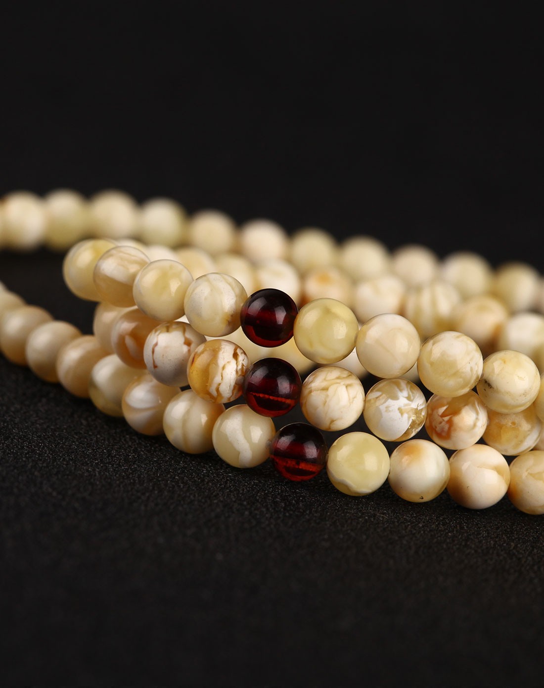 独家发售 经典108颗天然琥珀白蜜手链6mm-6.5mm