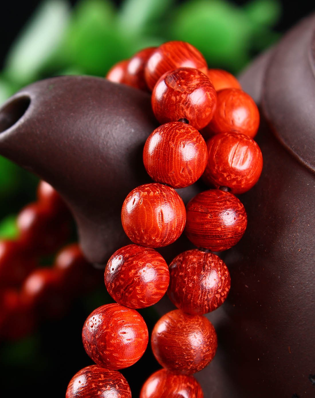 天然红檀木手串8mm