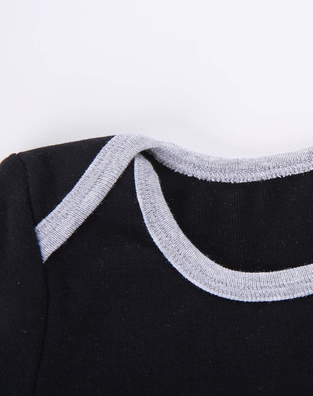 功夫熊猫kongfupanda宝宝的潮牌服饰男童黑灰色熊猫大侠短袖包屁衣852