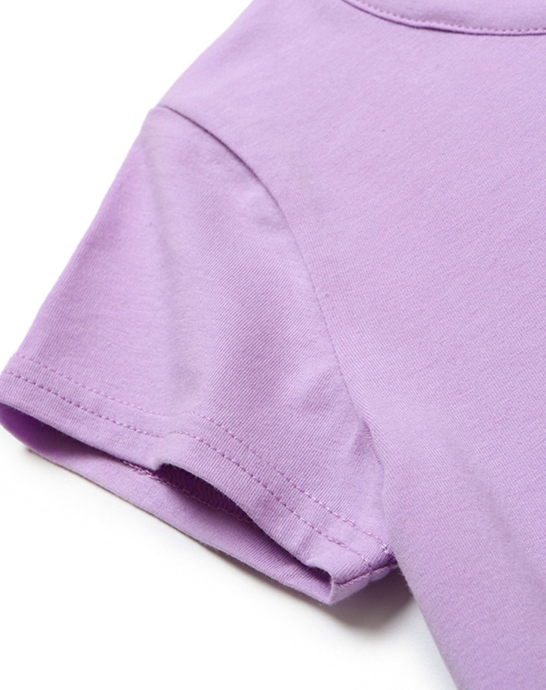 女童藕荷色圆领短袖t恤