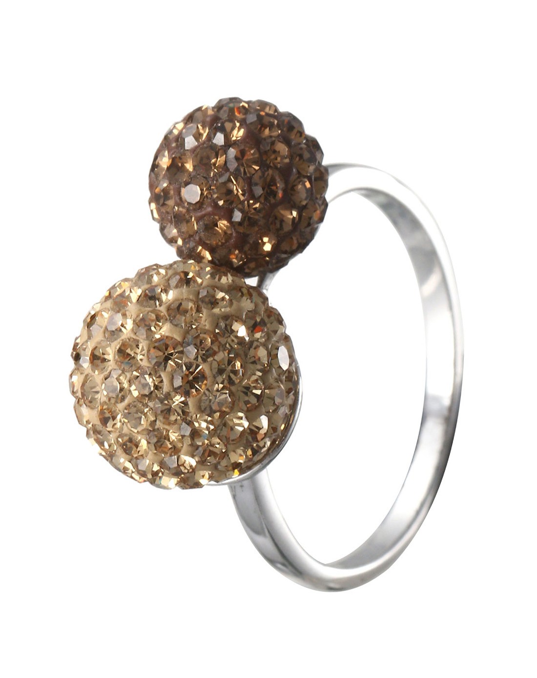 agatha 陶瓷密镶双圆球戒指