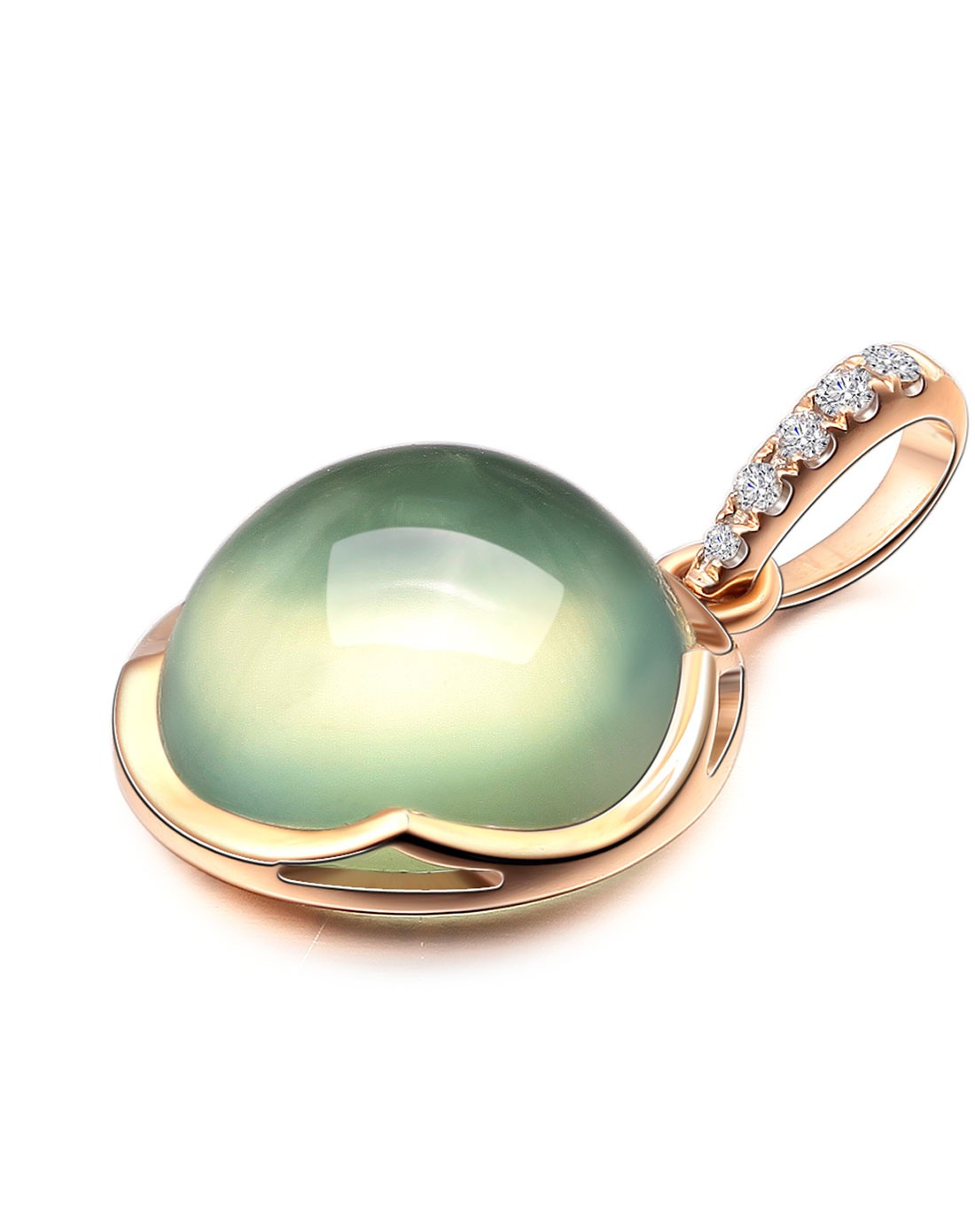 18k金天然葡萄石吊坠