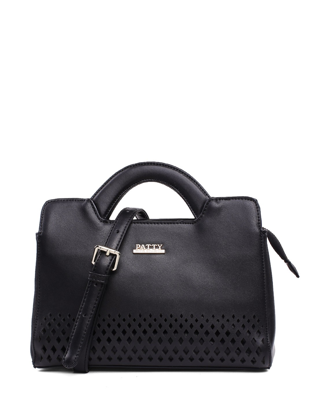 芭迪patty2015新款黑色牛皮时尚女包1ah195051-017_唯品会