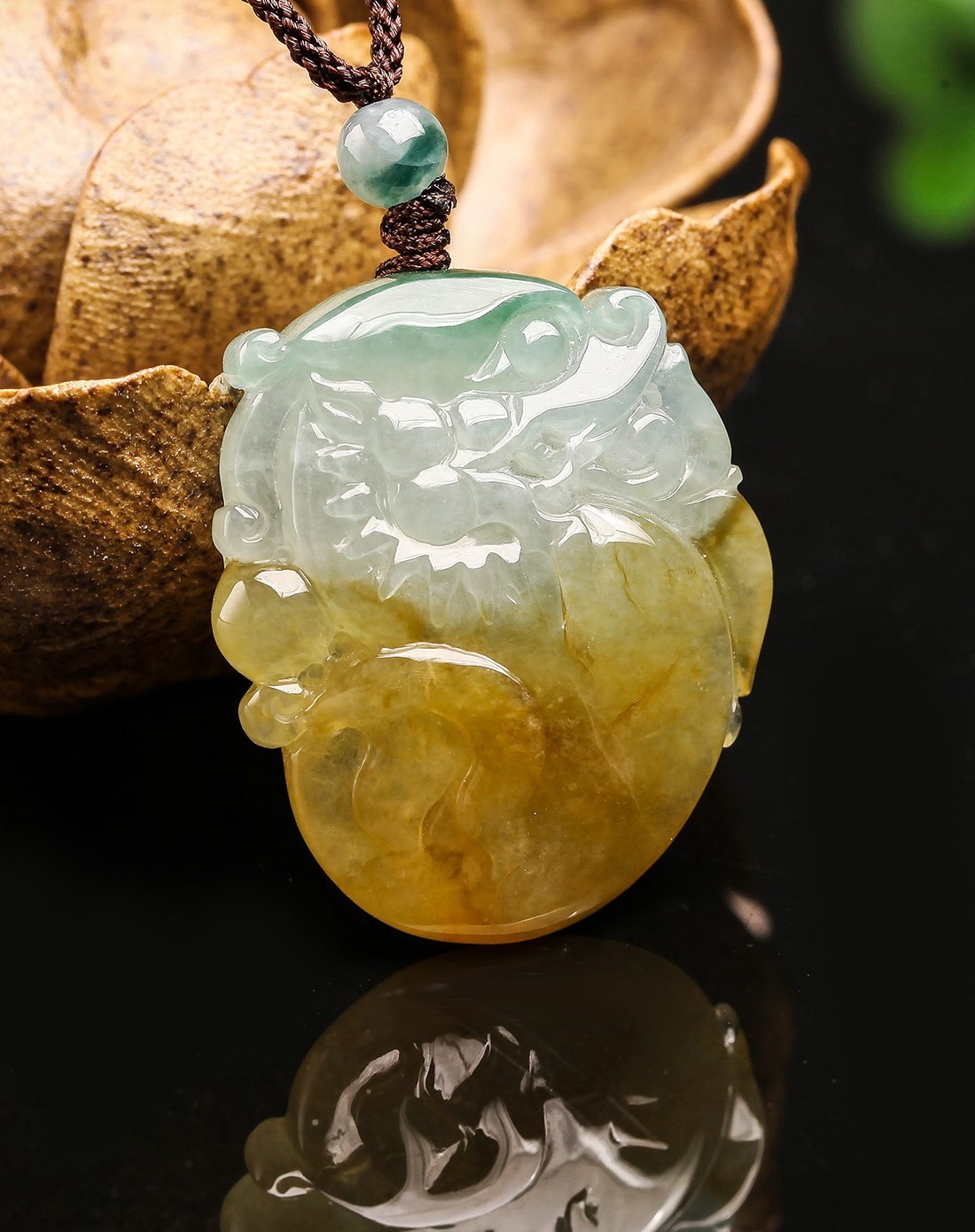 冰润福禄寿三色《望子成龙》a货翡翠(附国检证书)