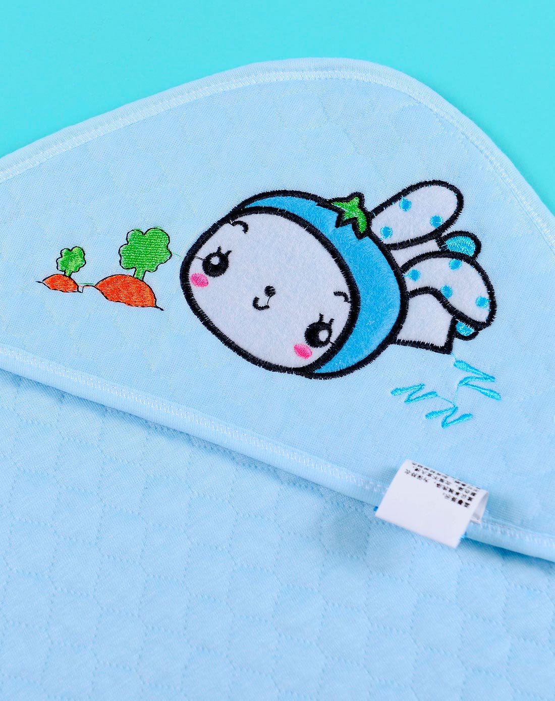 竹纤维新生儿卡通柔软抱被(蓝色)