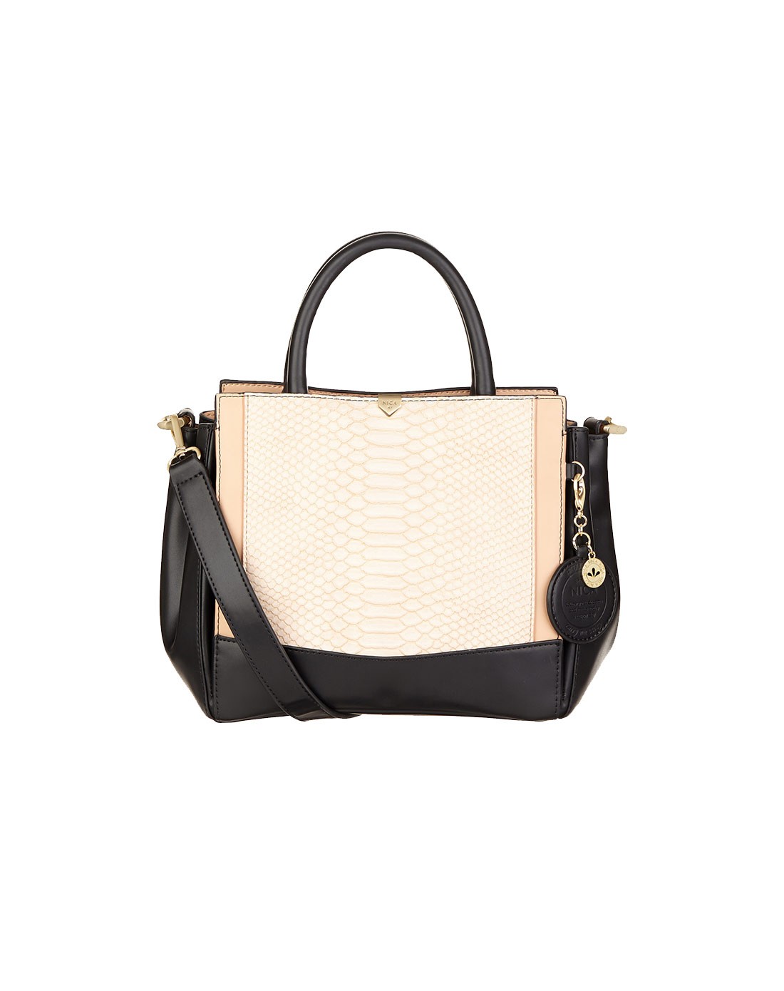 riley粉色蛇蚊拼黑手提斜挎包