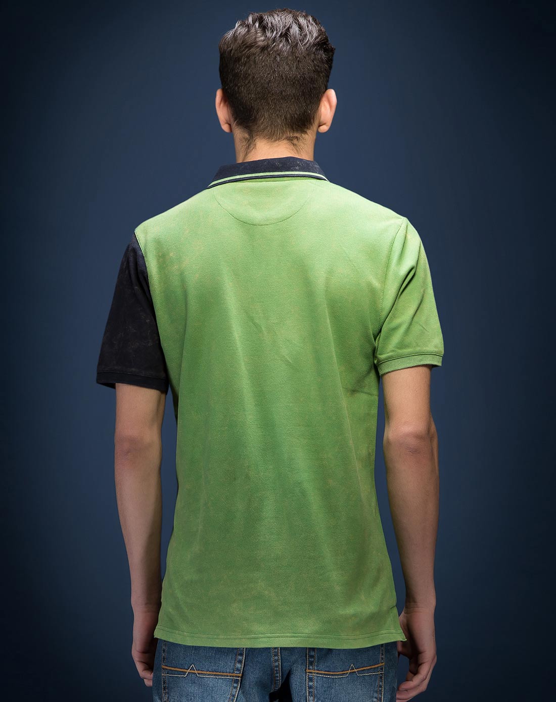 男军绿时尚休闲短袖polo衫