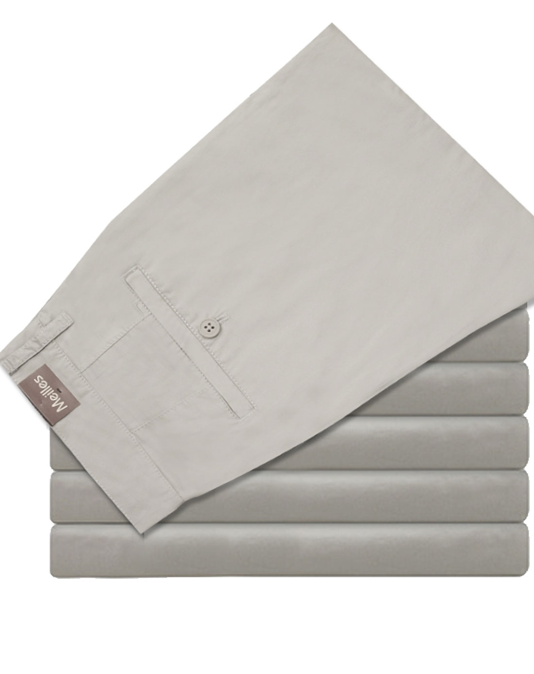 meilles 浅米灰色简约休闲长裤