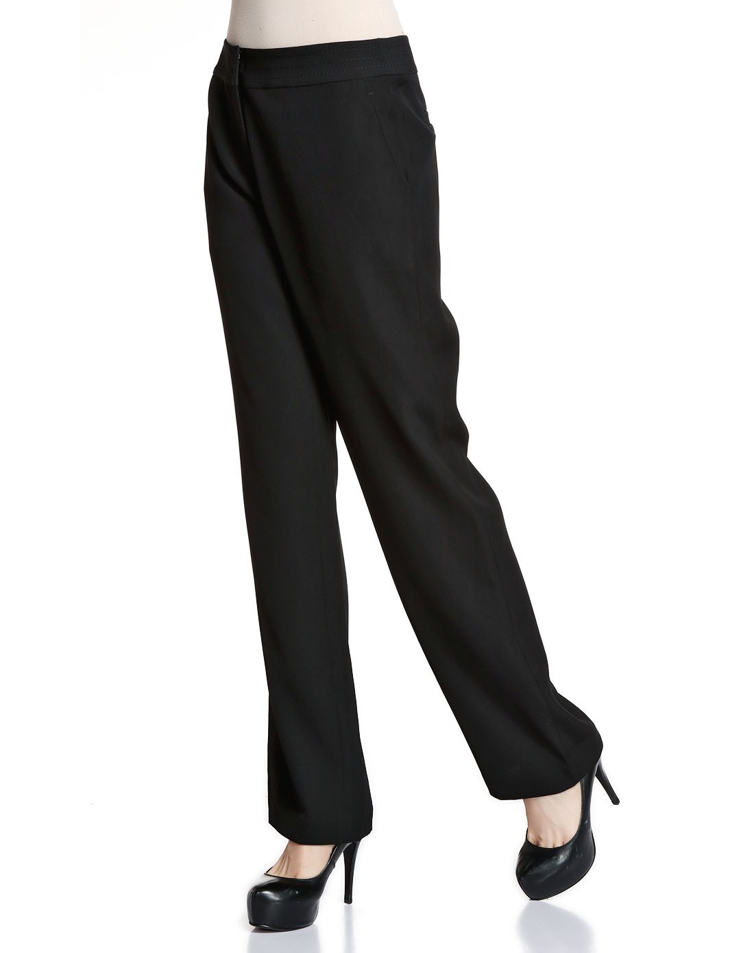 黑色宽松阔腿长裤