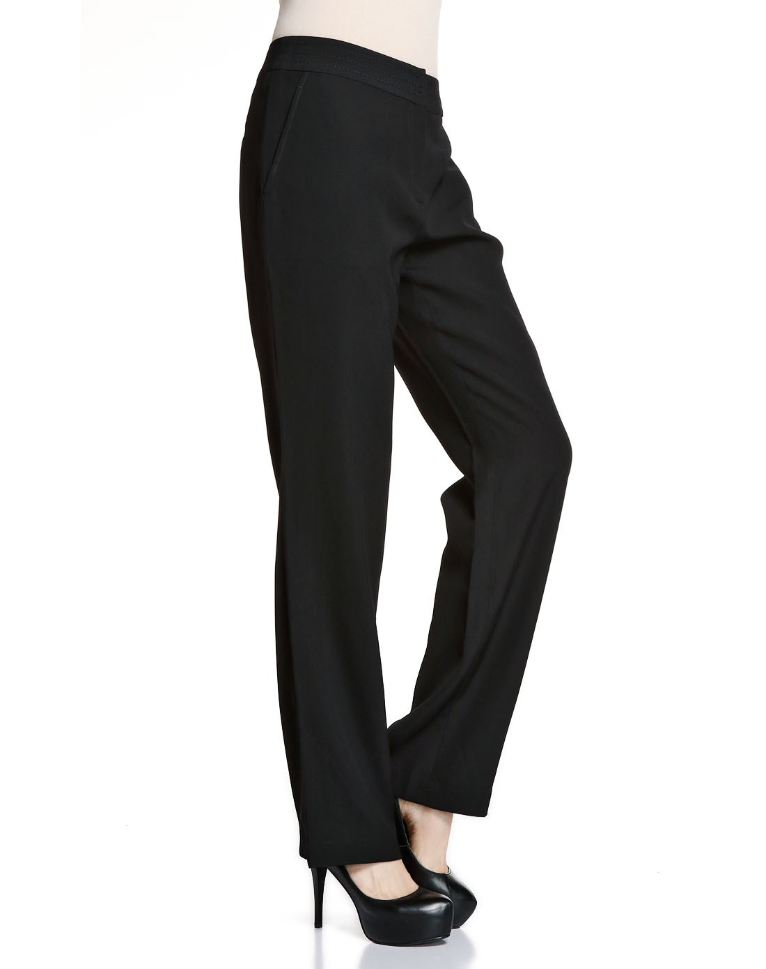 黑色宽松阔腿长裤