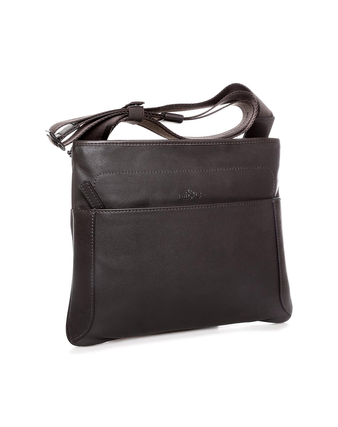 咖啡色牛皮革商务休闲男手提包/挎包