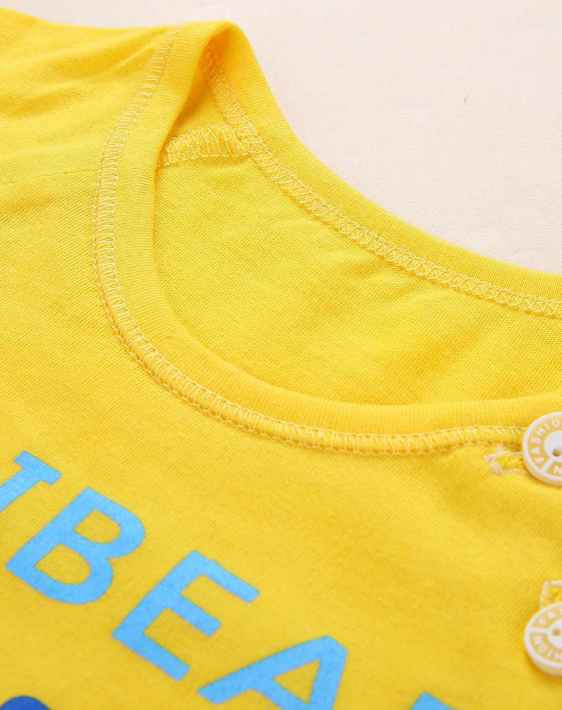 多喜熊duoxixion婴童专场男性黄色数字时代男装短袖斜肩衫sy460214010