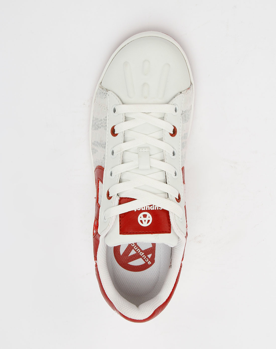 爱克佩特acupuncture男女鞋男款白/红色绑带时尚休闲鞋ap547-72_唯品