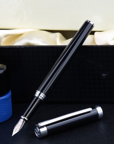 柏拉图系列黑色钢笔大瓶墨水套装