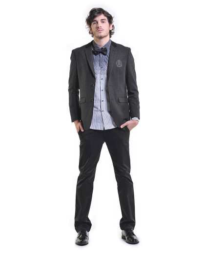 保罗威特polo villae黑灰色二扣长袖时尚西装pfcicaidf90655_唯品会