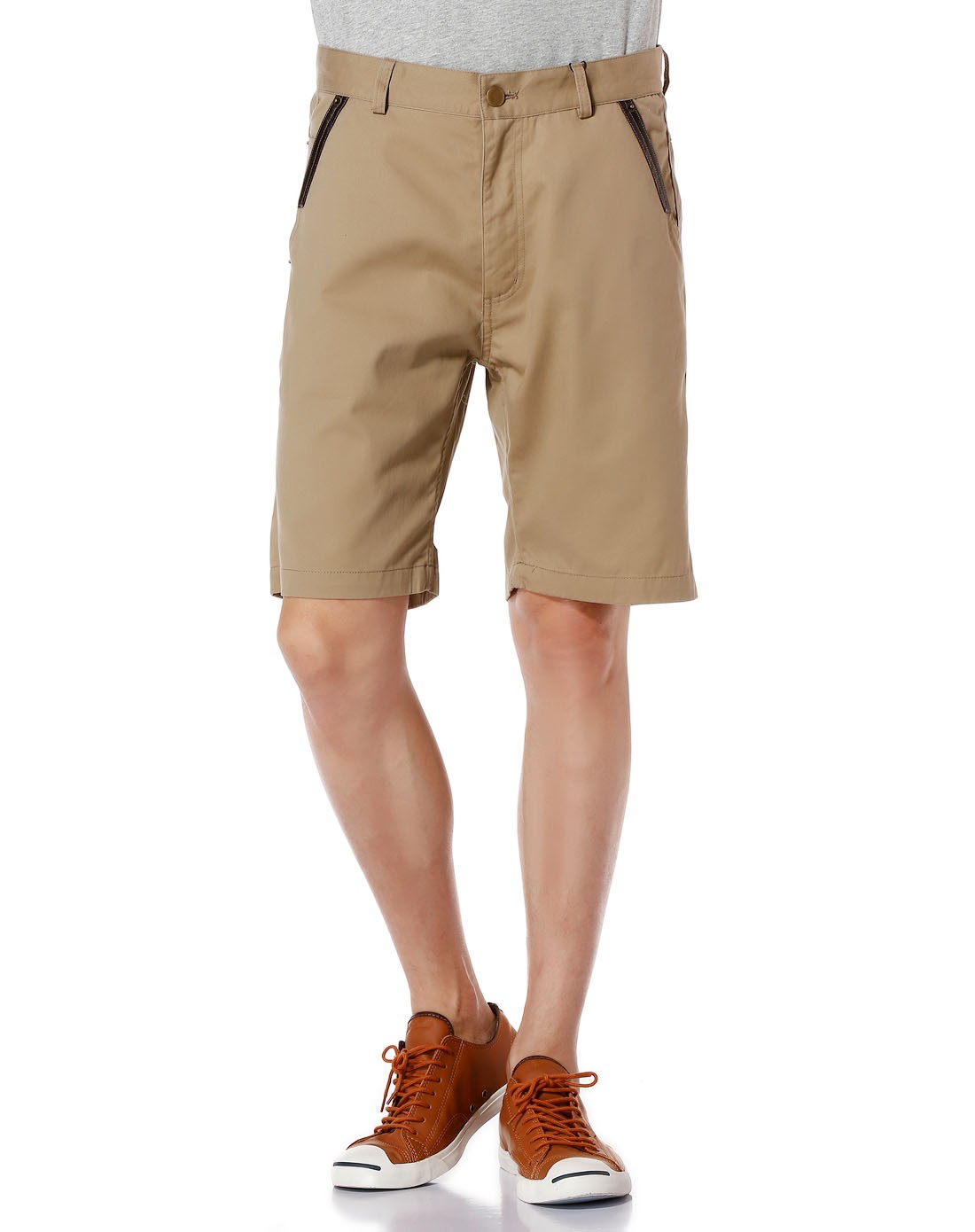 男卡其色休闲短裤 户外商旅