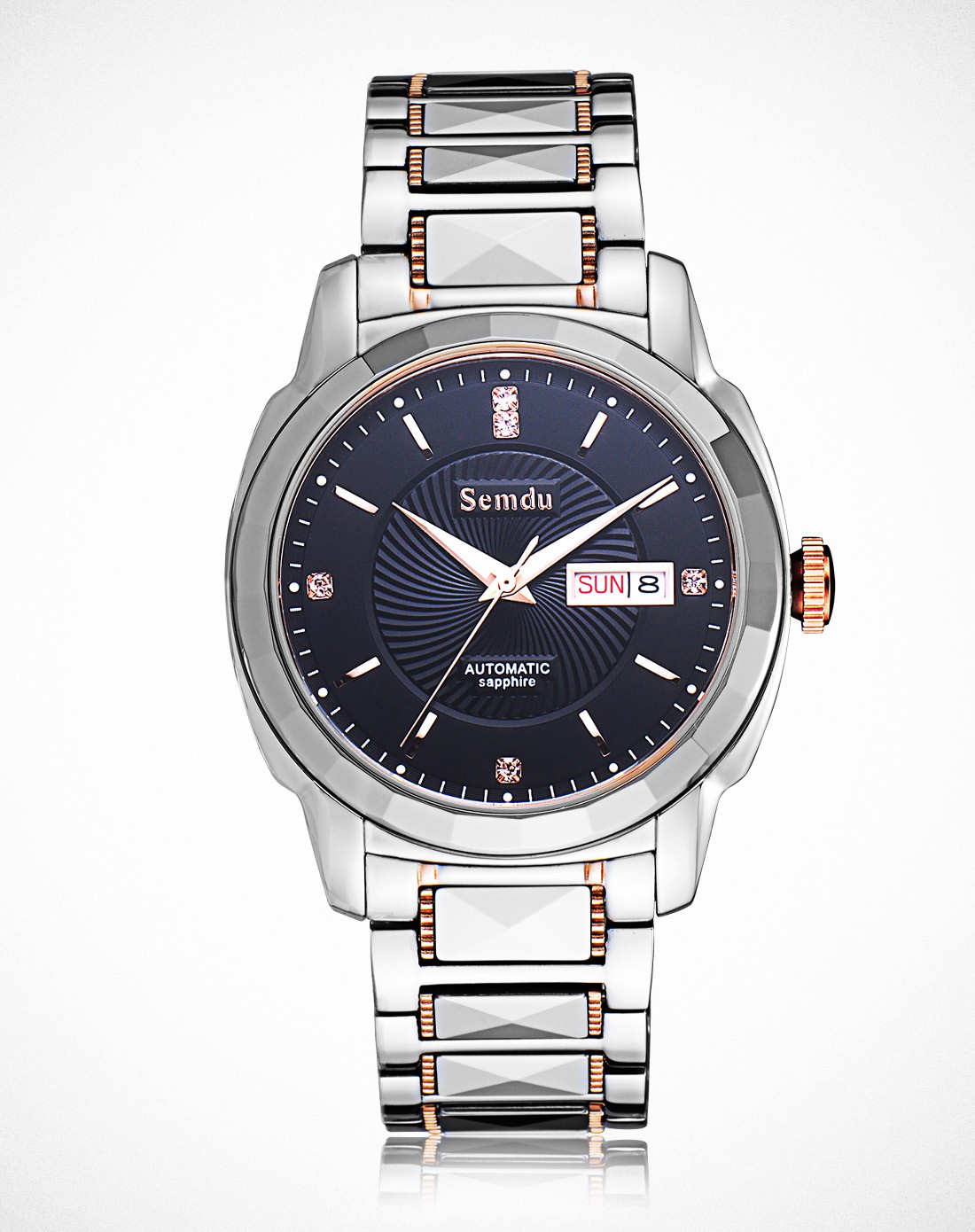 绅度semdu男款商务时尚间玫钨钢带机械表sd7019gvrb_唯品会