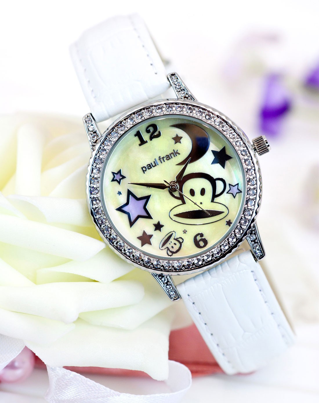 paul frank白色时尚石英手表