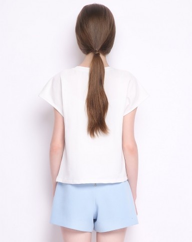 女式白色无袖t恤