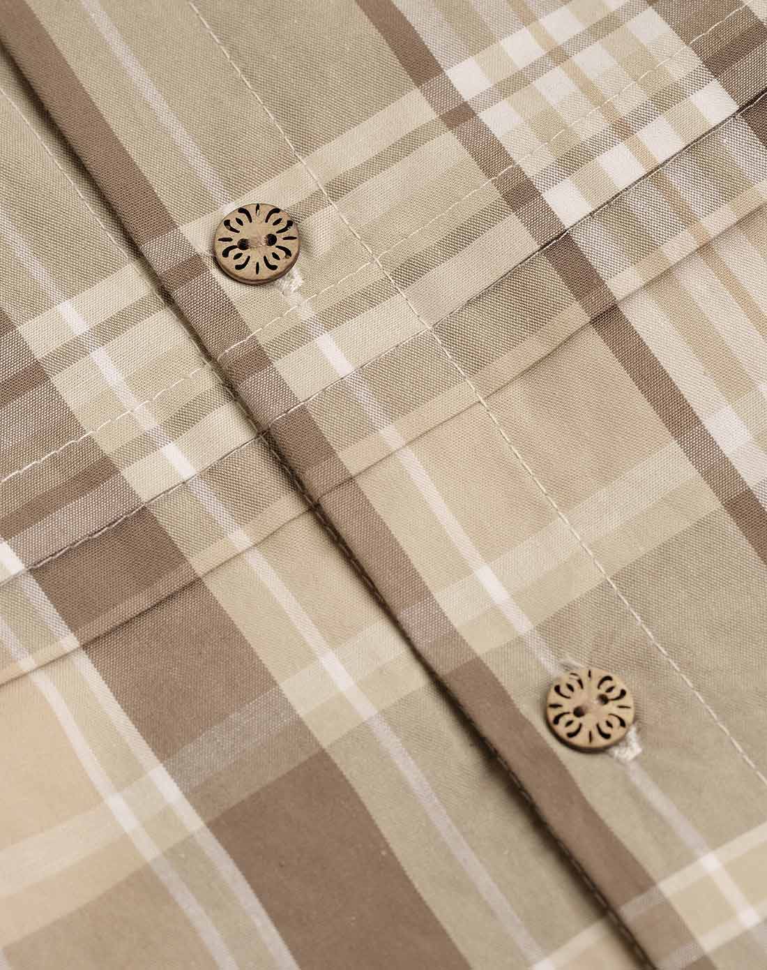 本色棉nature colored婴幼童服饰及用品专场女童梭织布衬衫 棕绿大格c